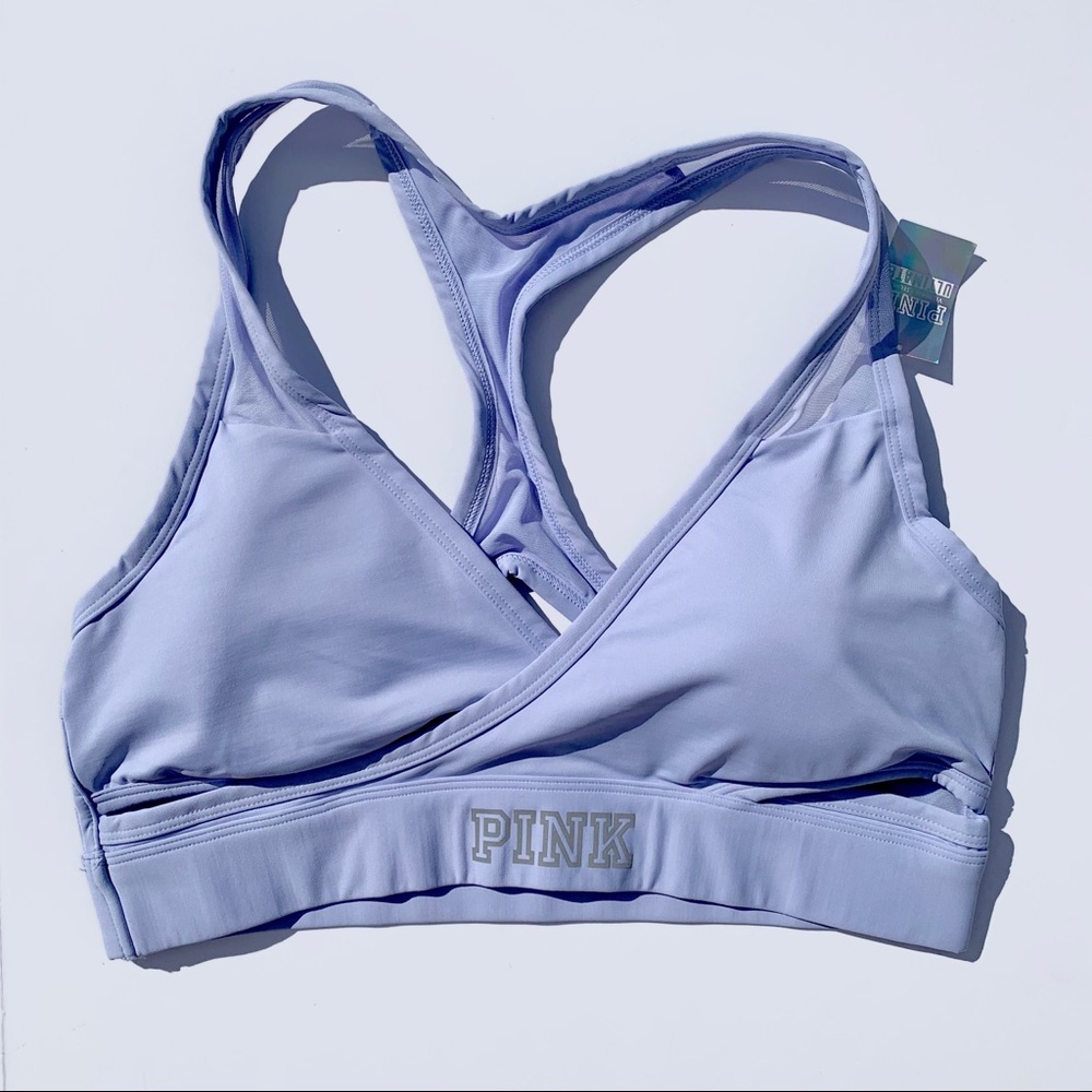 PINK Large Purple Racerback Sports Bra